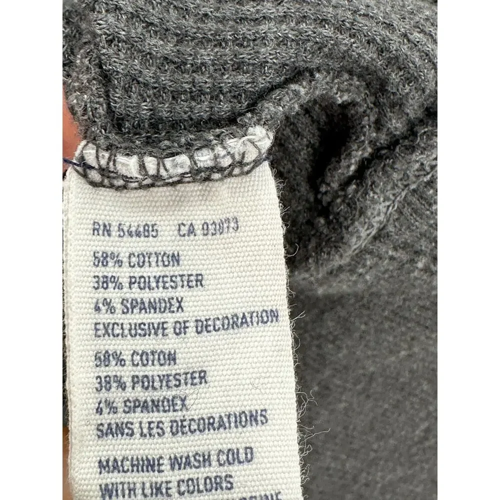 Y2K American Eagle Gray Thermal Pullover Sweater Hooded Shawl Neck Women Large - Picture 8 of 9